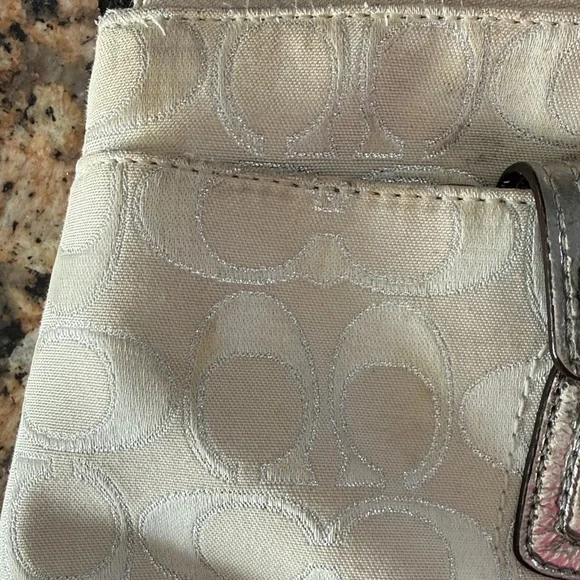 Coach Silver and Cream Crossbody Bag - Picture 8 of 10